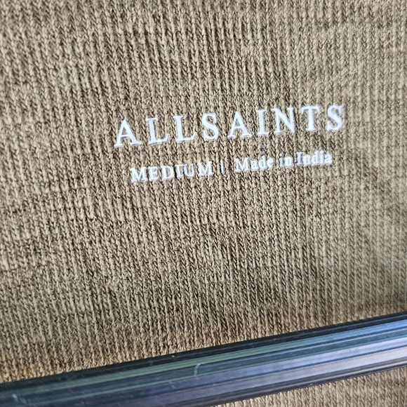 All Saints Olive Men's Short Sleeve Tee - Picture 3 of 4